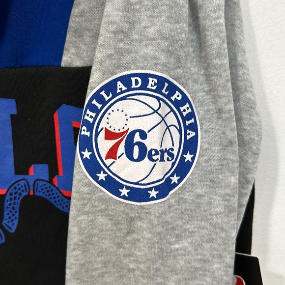 BNWT NBA Philadelphia 76ers Sixers Youth 1/4 Zipper Pullover Sweatshirt Sz 10/12 - Picture 5 of 10